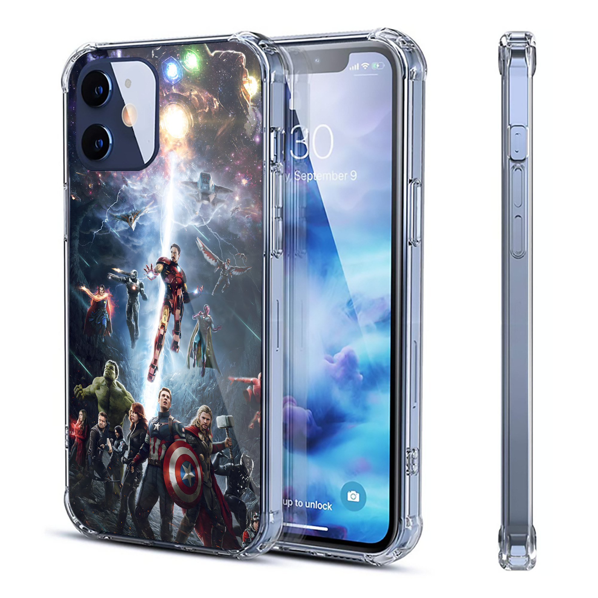 （画像用） アベンジャーズ The Avengers 【iPhone 12シリーズ対応】透明スマホケース（クリアソフトケース）